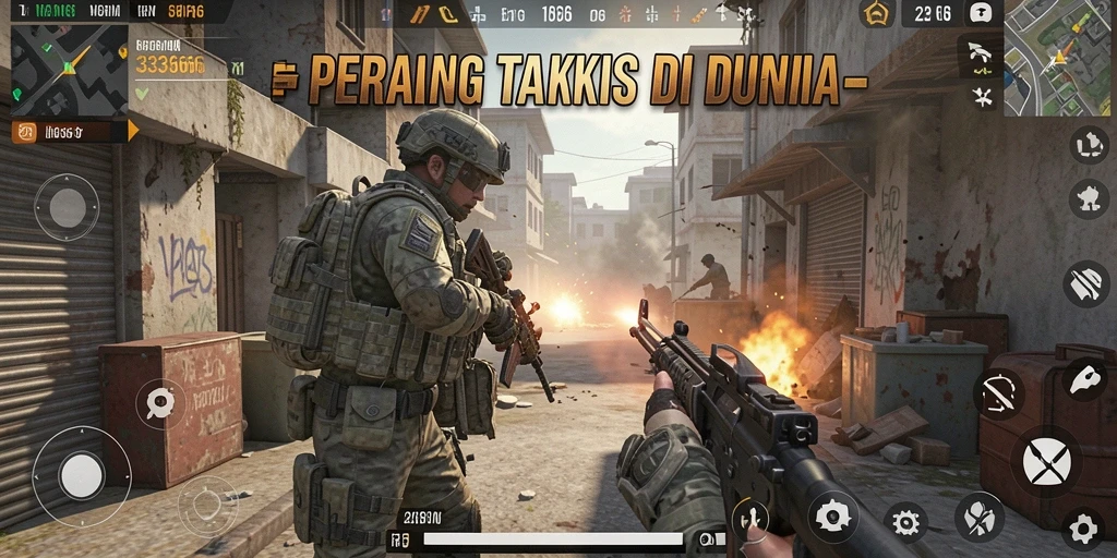 Tampilan gameplay menegangkan di 333666 dengan aksi FPS yang cepat.