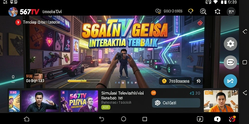 Screenshot utama 567TV menampilkan interaksi pengguna dalam tayangan.