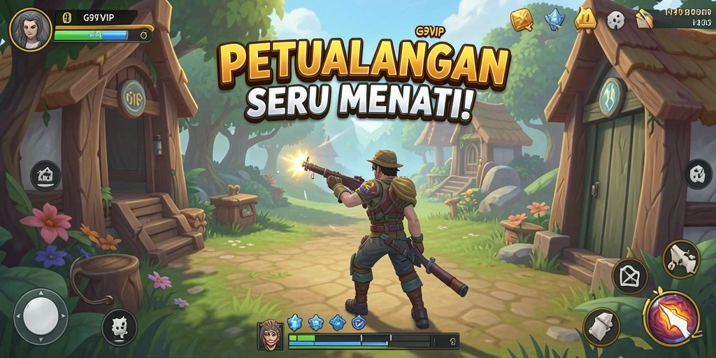 Gameplay seru G9VIP dengan aksi petualangan yang menegangkan.
