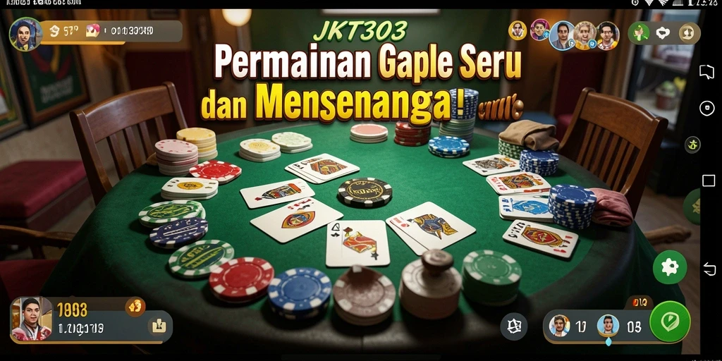 Screenshot JKT303 menampilkan keseruan gameplay Gaple secara langsung.