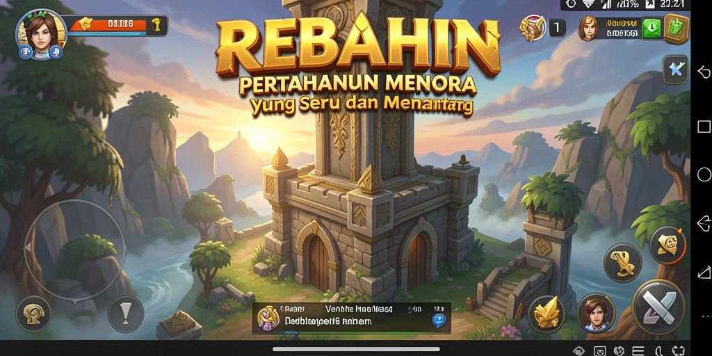 Screenshot dari gameplay REBAHIN yang menampilkan aksi seru Tower Defense.