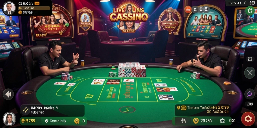 Screenshot gameplay RR789 menampilkan suasana Live Casino yang seru.
