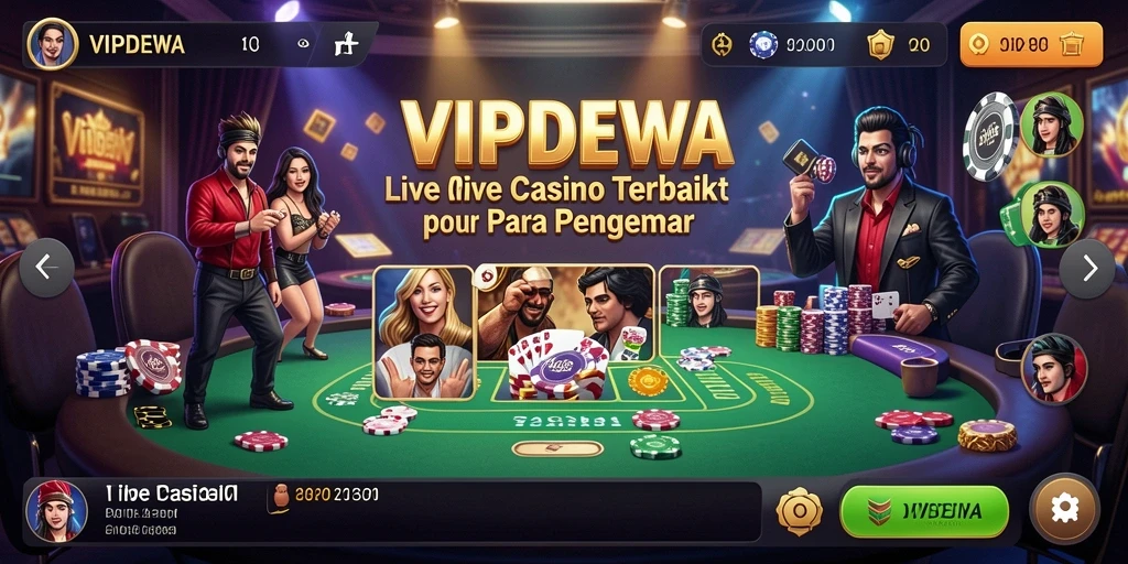 Tampilan gameplay Live Casino yang mendebarkan dan interaktif di VIPDEWA.